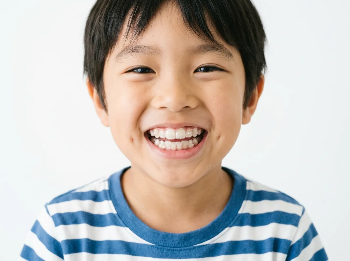 マウスピース矯正を受ける少年
